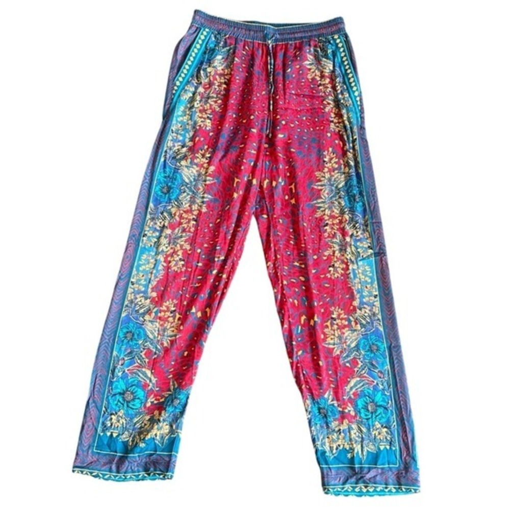 Hale Bob Floral Print Pants Bohemian Style Lounge Pants Comfy Casual Size XS